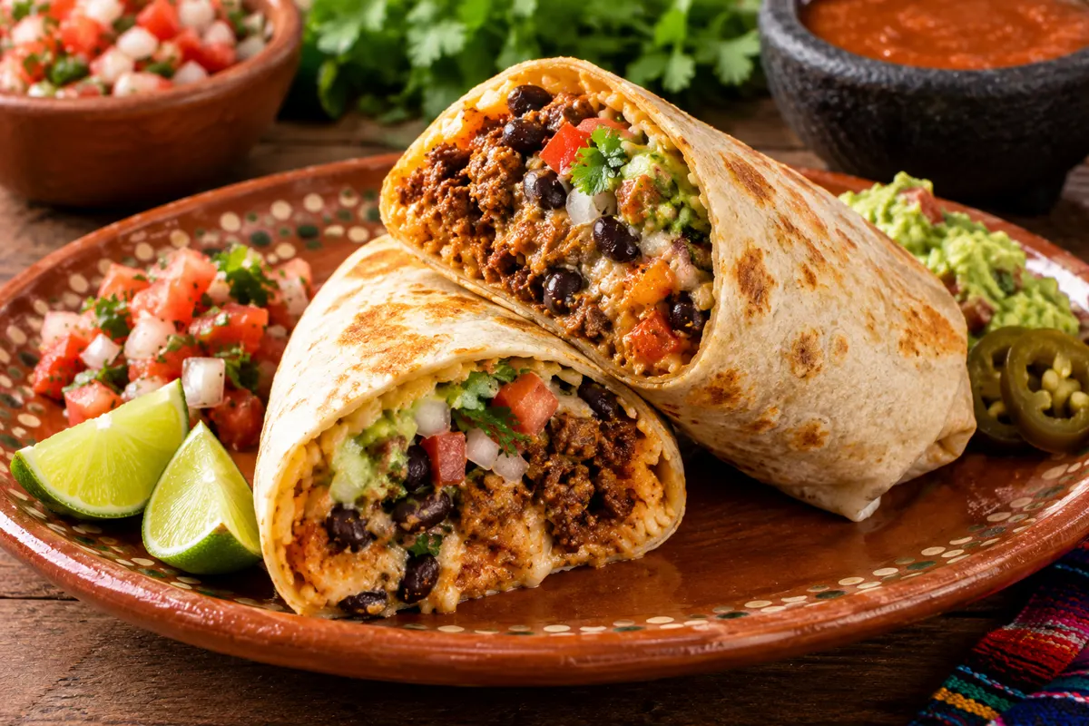 Burrito dorado de Porkynachos partido a la mitad
