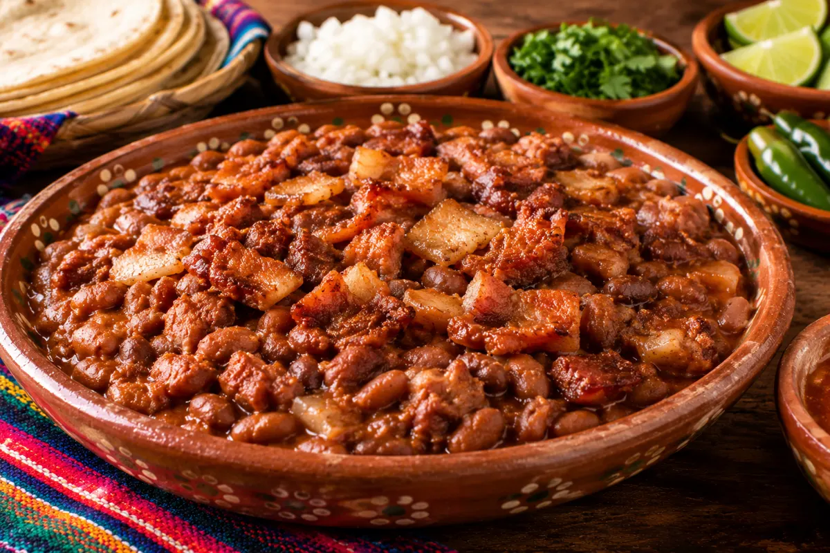 Frijoles puercos de Porkynachos en cazuela de barro